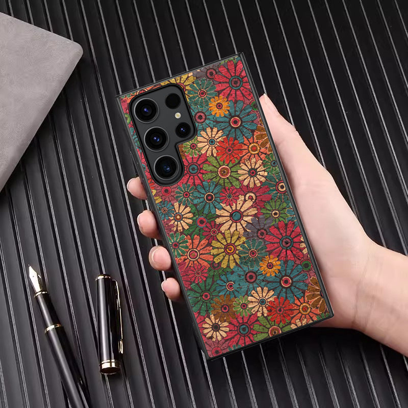 Retro Ethnic Style Floral Leather Phone Case For Samsung