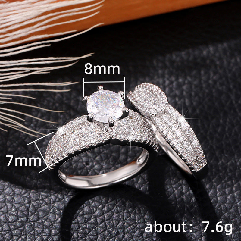 Sparkling Diamond Engagement Ring Set