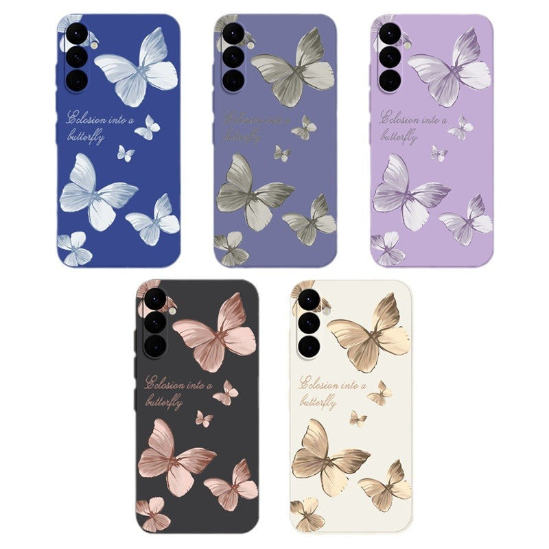 Samsung Retro Butterfly Flower  Silicone Case For A Seris