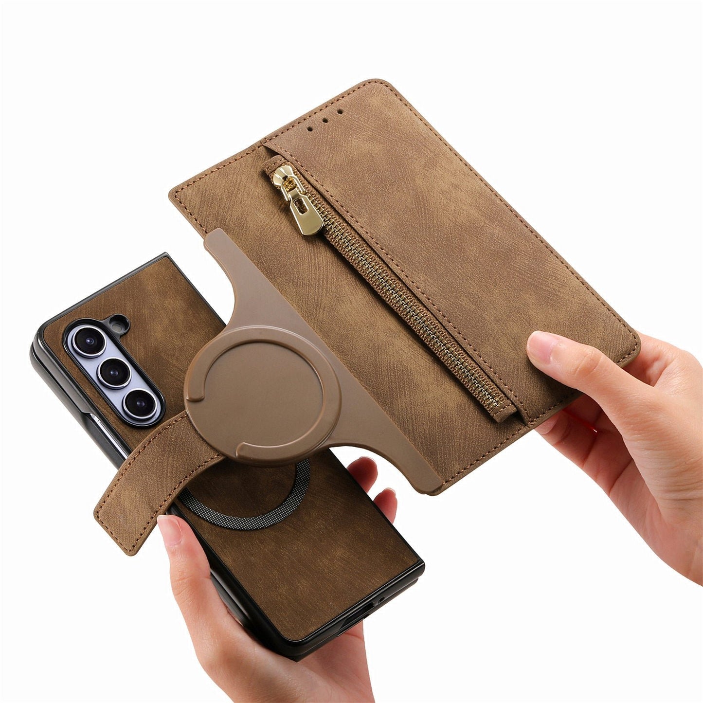 Suitable for Samsung Z Fold5/4/3 Mobile Phone Case Magnetic Detachable Leather Case