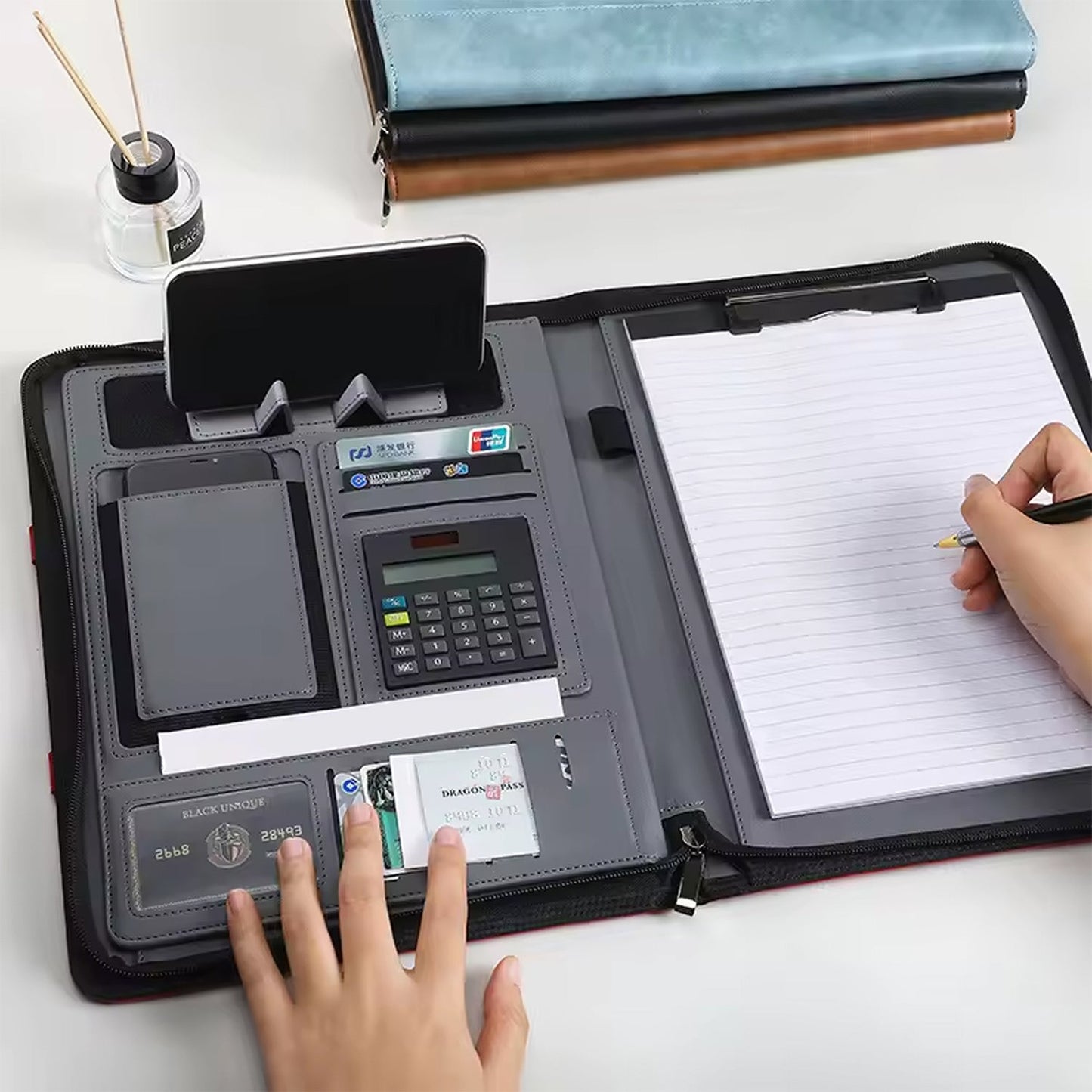 ExecutivePro Leather Portfolio with Notepad