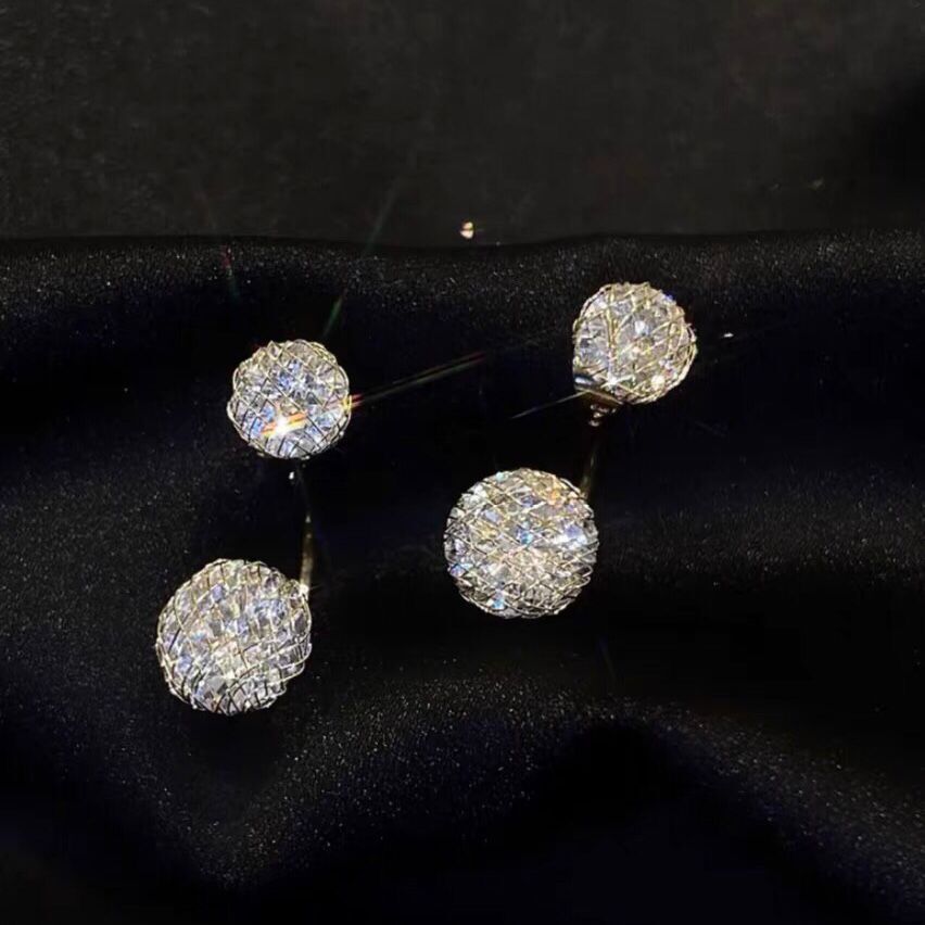 【BUY 1 FREE 1】Grid Two Zircon Stud Earrings