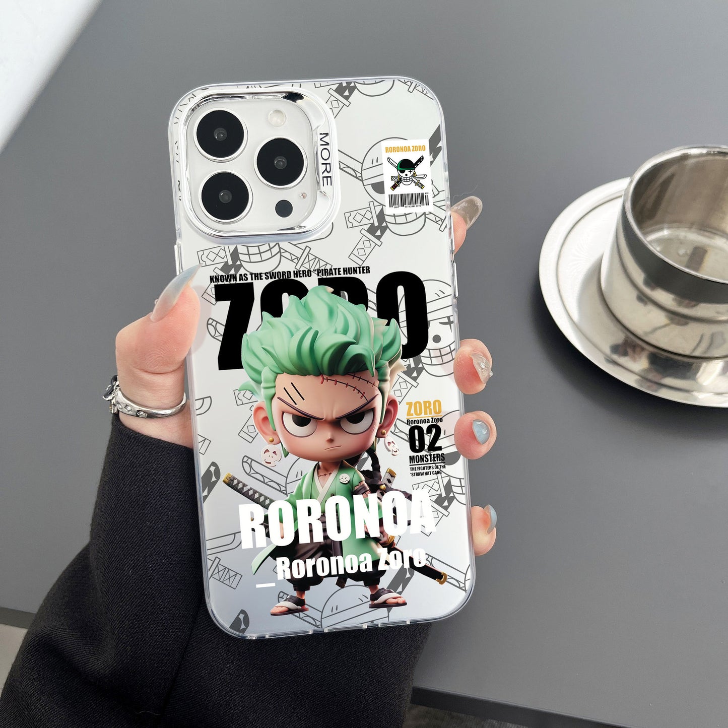 iPhone "One Piece" Luffy Solo Series Premium Color Silver Protective Case