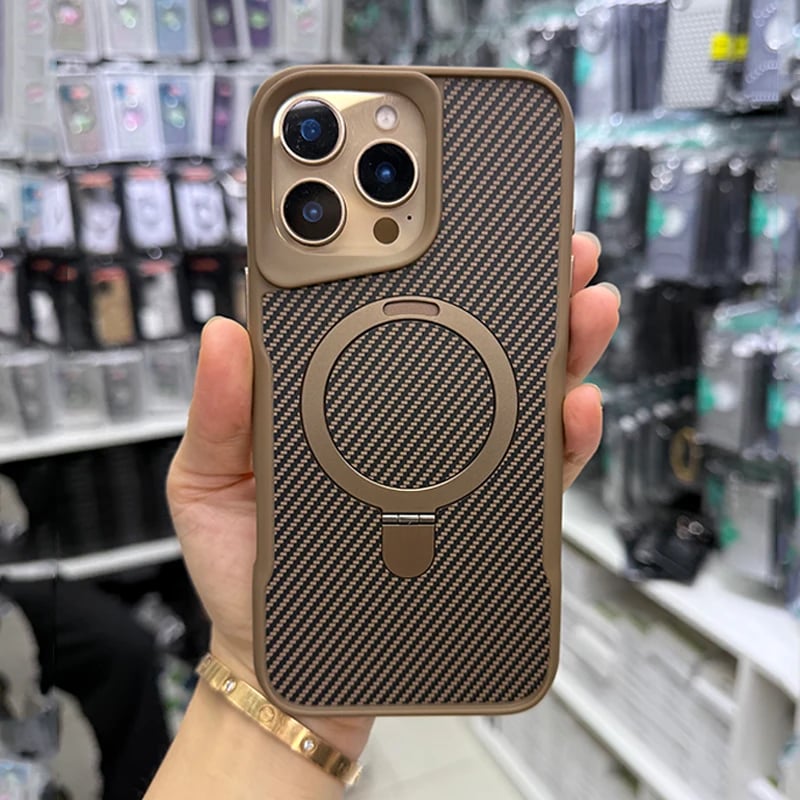 Fiber Textured Backplate Magnetic Case For iPhone