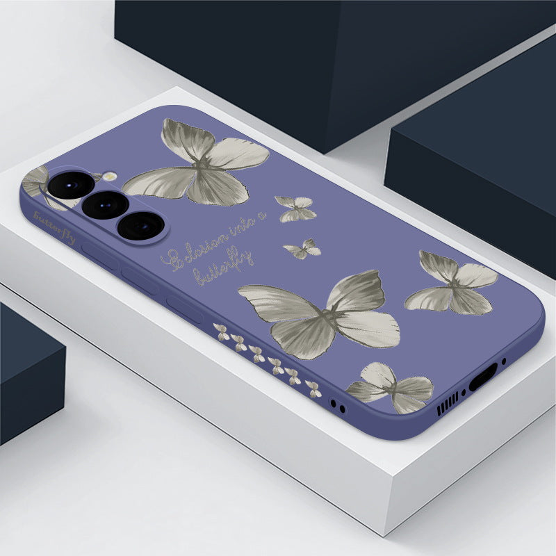 Samsung Retro Butterfly Flower  Silicone Case For A Seris