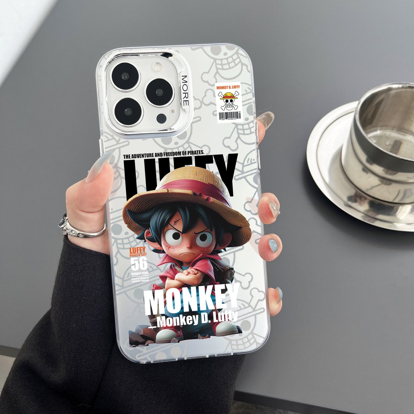 iPhone "One Piece" Luffy Solo Series Premium Color Silver Protective Case