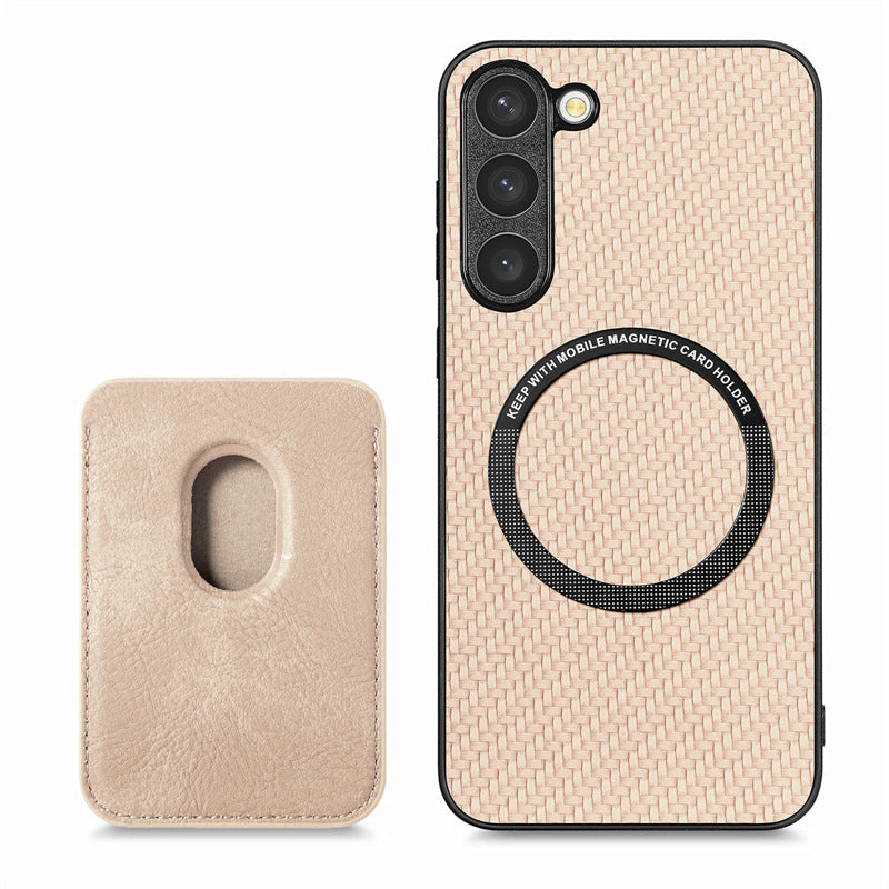 Magnetic Card Fiber Phone Case For Samsung