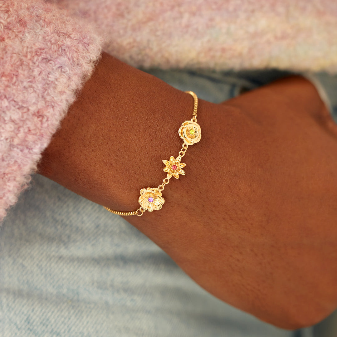 🎄Christmas Pre-sale🎁1-10 Three-Dimensional Birth Flowers Bracelet