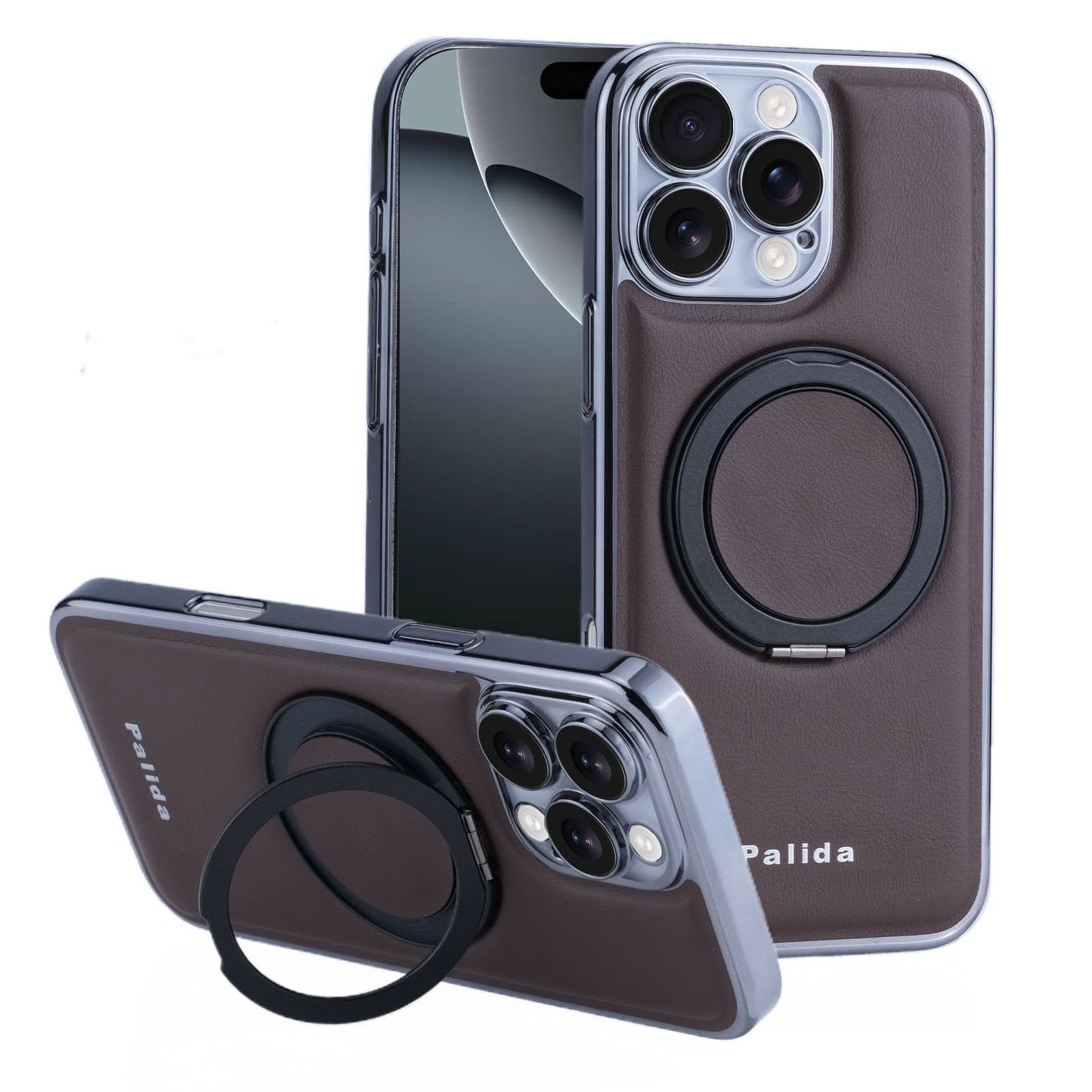 VERSATILEYUS TM  Magnetic rotating stand plating  fall protection case For IPhone16 15 14 13 Pro max Plus
