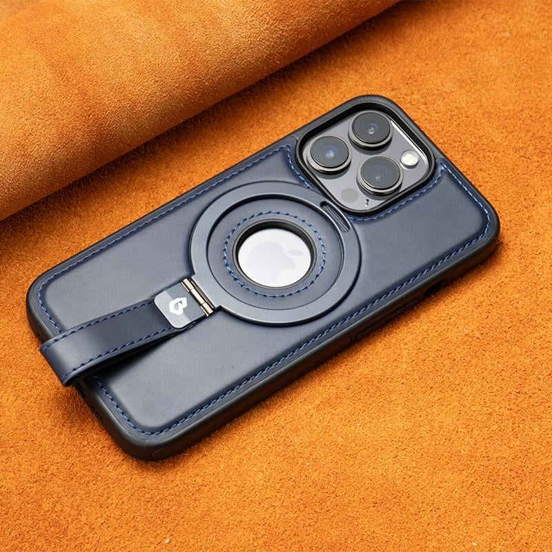 Upgraded Version with Lanyard - Full-Coverage Shockproof Leather Magnetic Stand iPhone Case