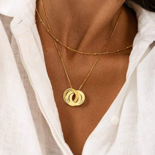 Minimalist Personalized Interlocking Circle Necklace