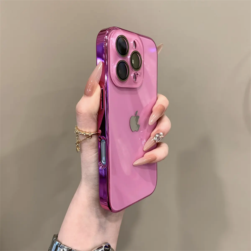 Advanced Electroplated Glass Lens Film Case For iPhone