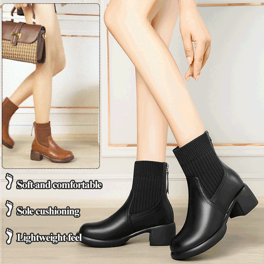 British style stretchy slim Martin boots sock boots