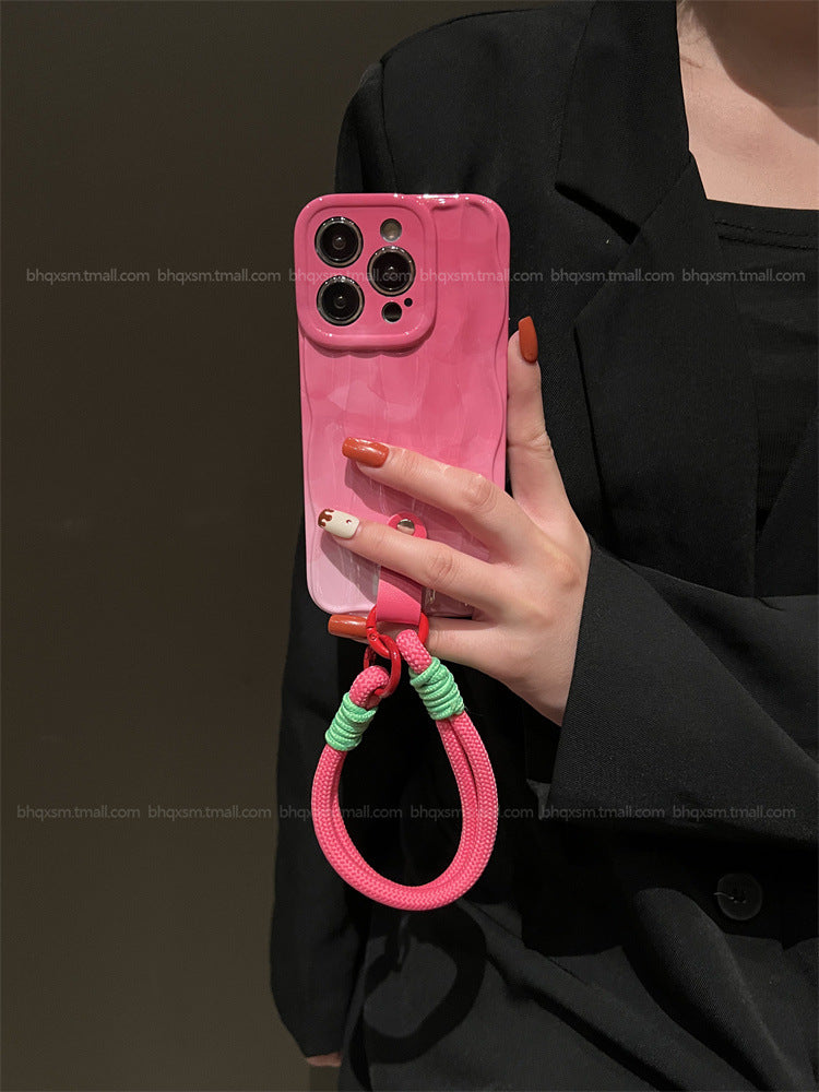 Gradient marble phone case with small bag