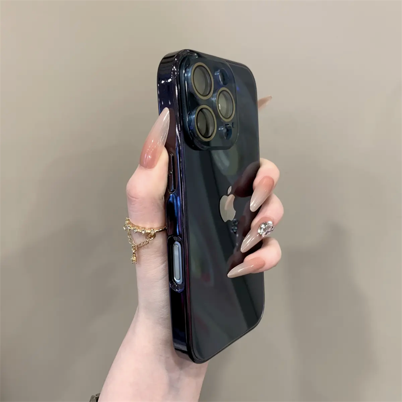 Advanced Electroplated Glass Lens Film Case For iPhone