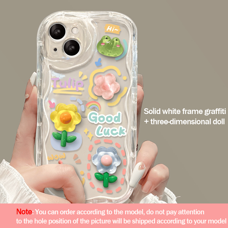Cute Phone Case for iPhone Series Teens Case with Cute Clear 3D Flower Floral and Flower Chain Lanyard Wrist Strap Clear Phone Case for Girls Womens