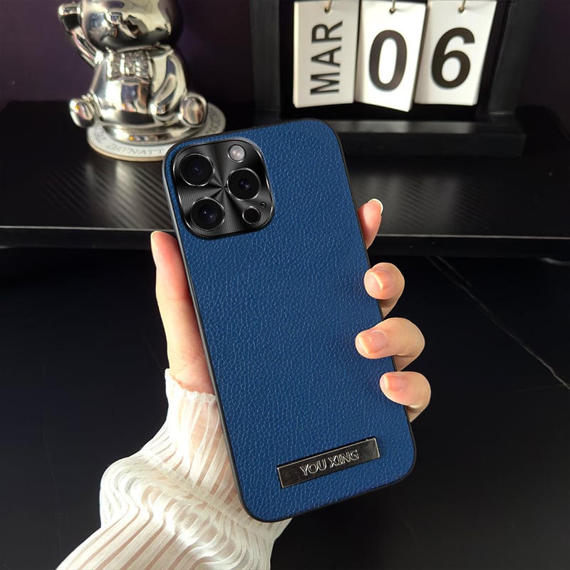Lychee Leather Pattern Stand Phone Case