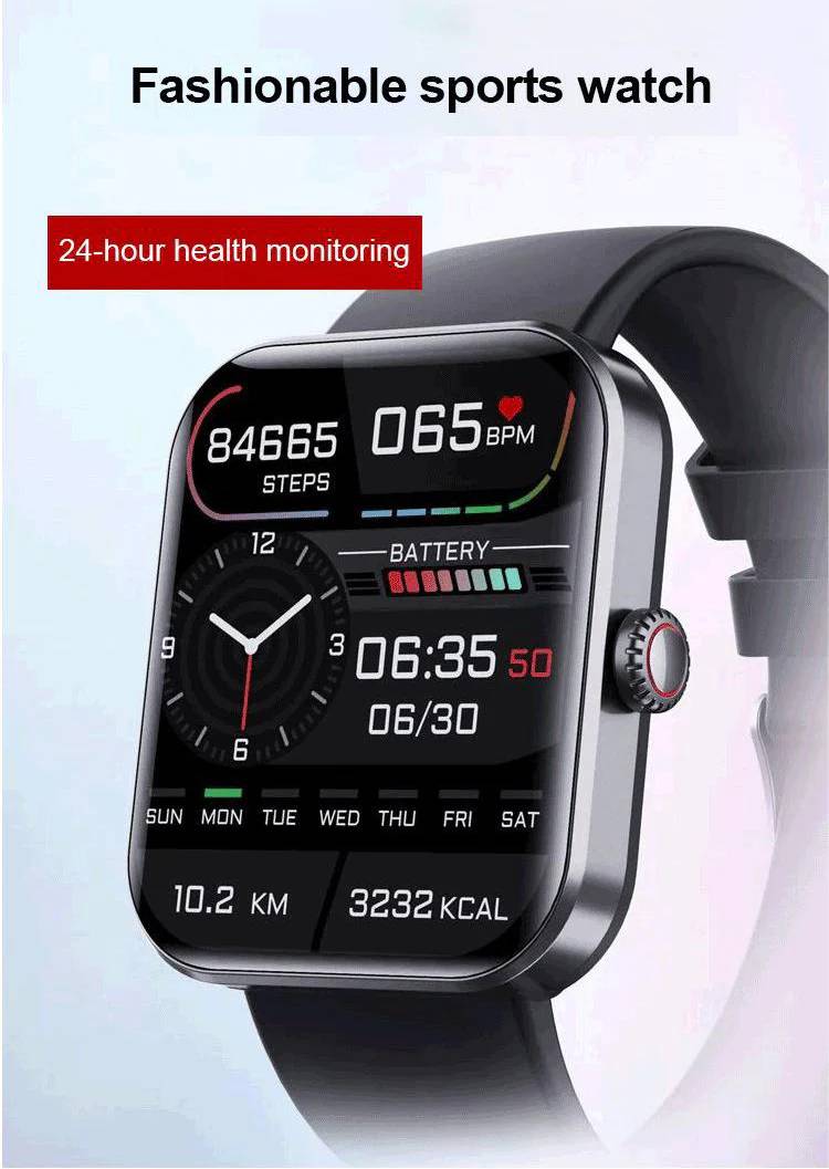 [All day monitoring of heart rate and blood pressure] Bluetooth fashion watch（Support 24 languages）