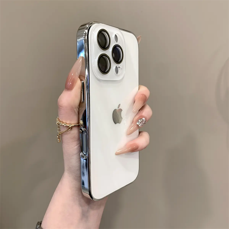 Advanced Electroplated Glass Lens Film Case For iPhone