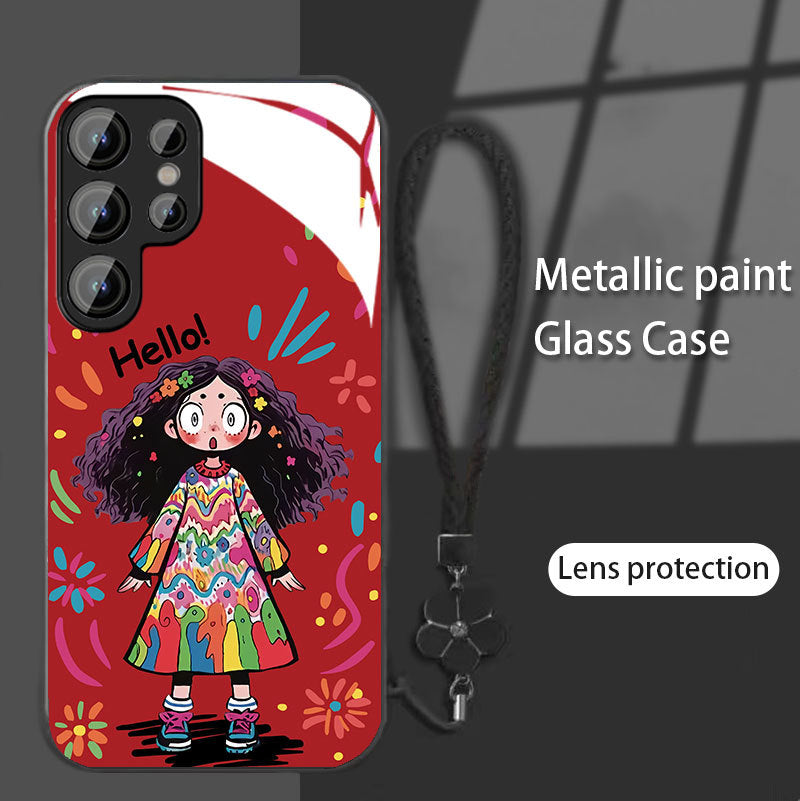 Samsung Graffiti Girl Glass Phone Case