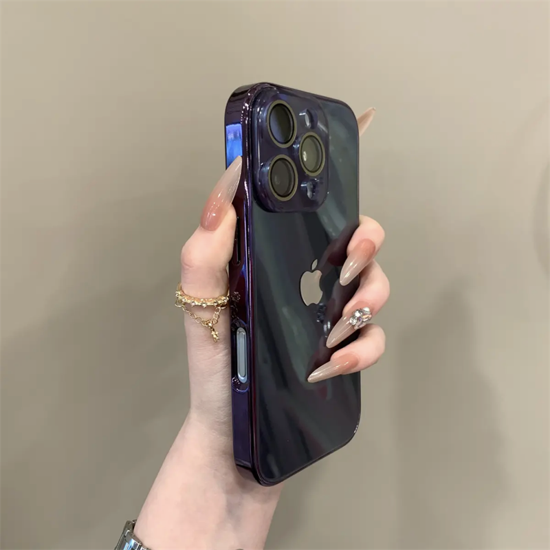 Advanced Electroplated Glass Lens Film Case For iPhone