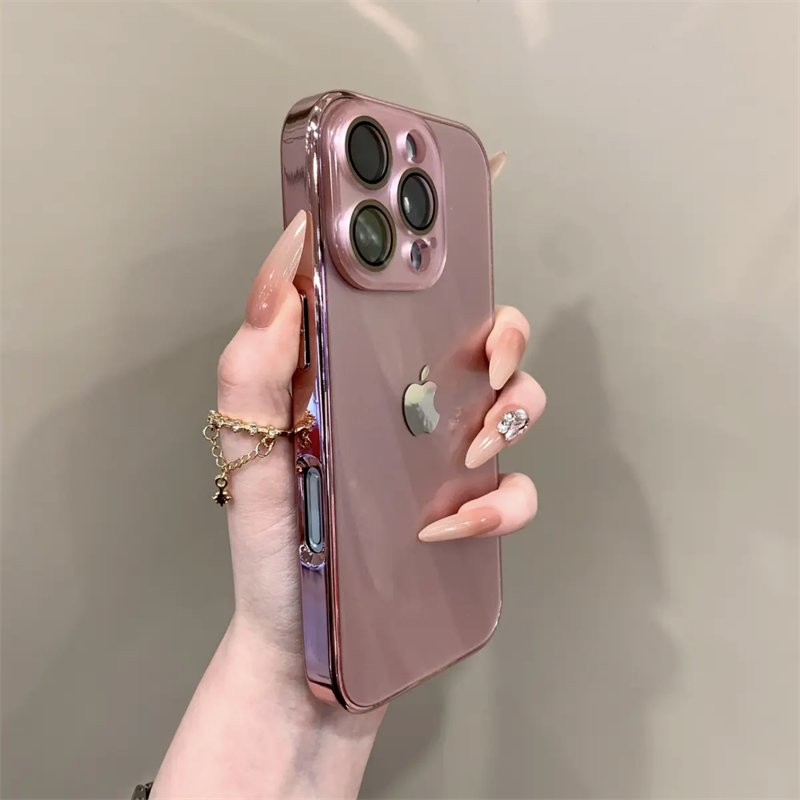 Advanced Electroplated Glass Lens Film Case For iPhone