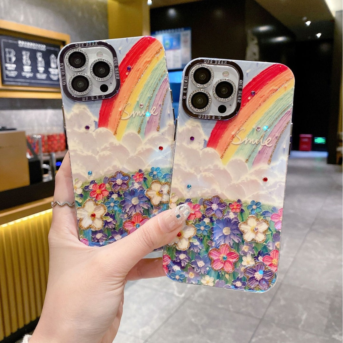 Rainbow Butterfly Oil Painting Flower is suitable for Samsung S24/S23 series