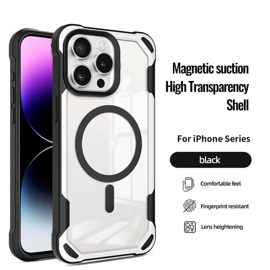 Two-color Magnetic Transparent Mobile Phone Case