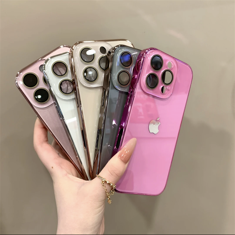 Advanced Electroplated Glass Lens Film Case For iPhone
