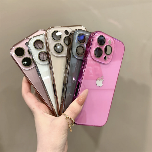 Advanced Electroplated Glass Lens Film Case For iPhone