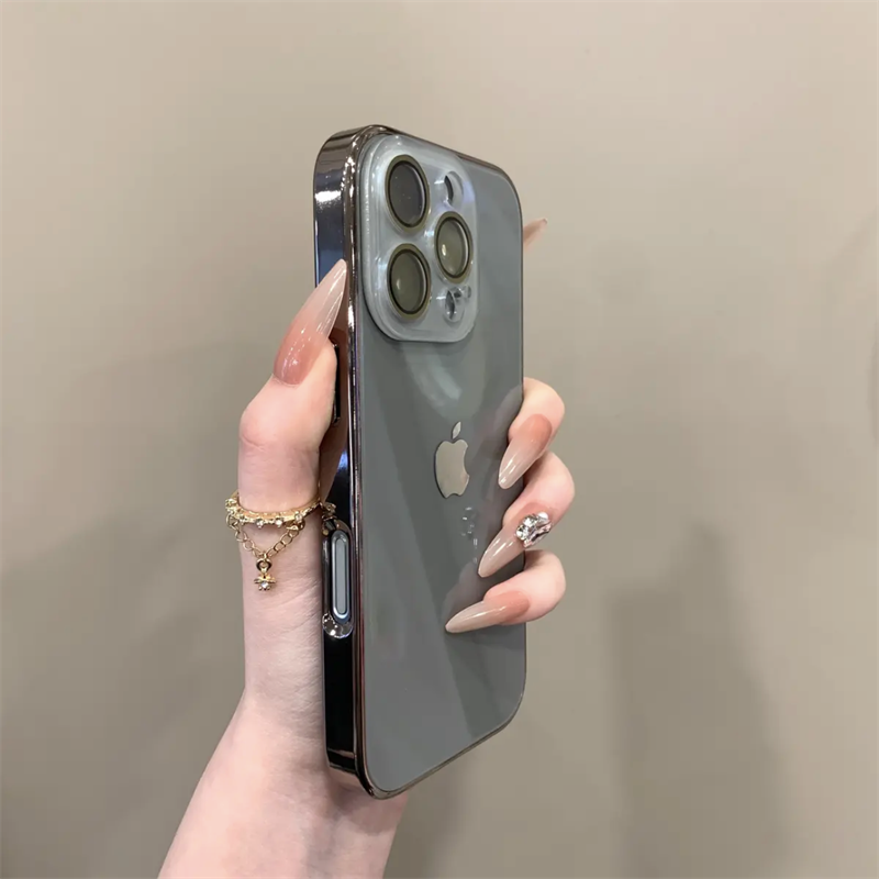 Advanced Electroplated Glass Lens Film Case For iPhone