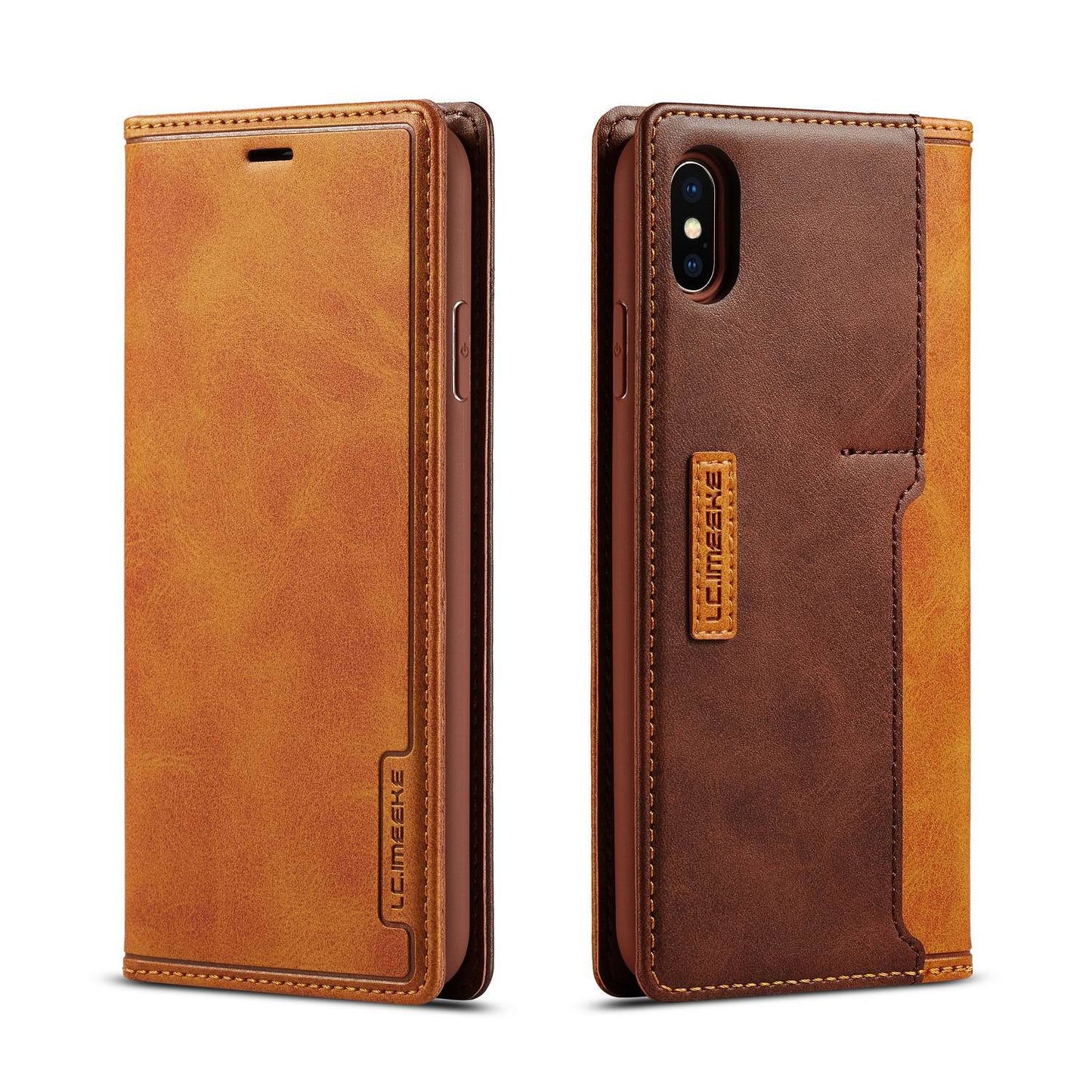 Premium flip double genuine leather phone case