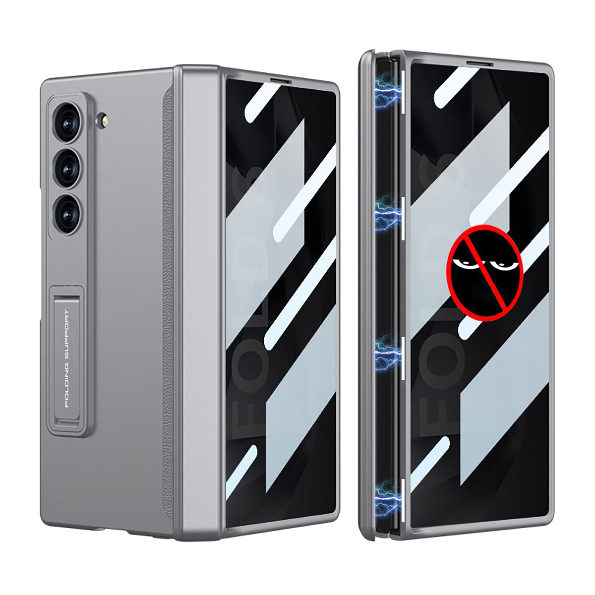 Magnetic Hinge Hidden Bracket All-included Case With Back Screen Protector For Samsung Galaxy Z Fold 6/5/4/3