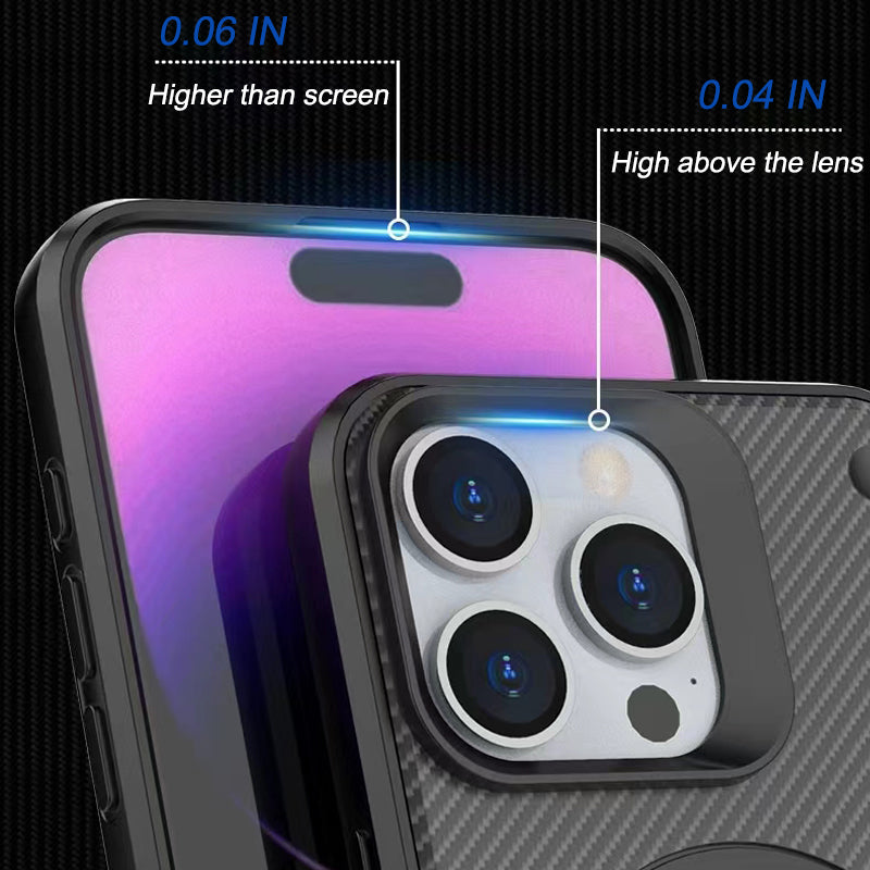 Suitable For Apple Iphone15 Mobile Phone Case Carbon Fiber Invisible Bracket Protective Cover