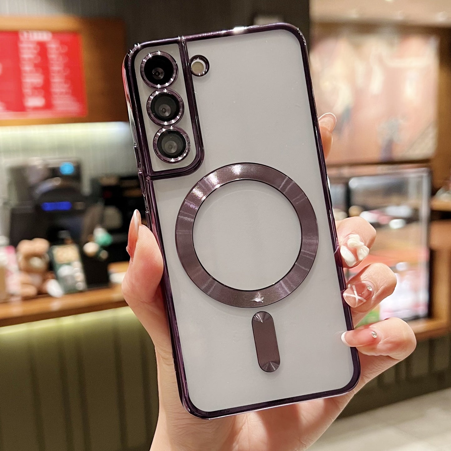 CD Pattern Lens Film Magnetic Phone Case For Samsung