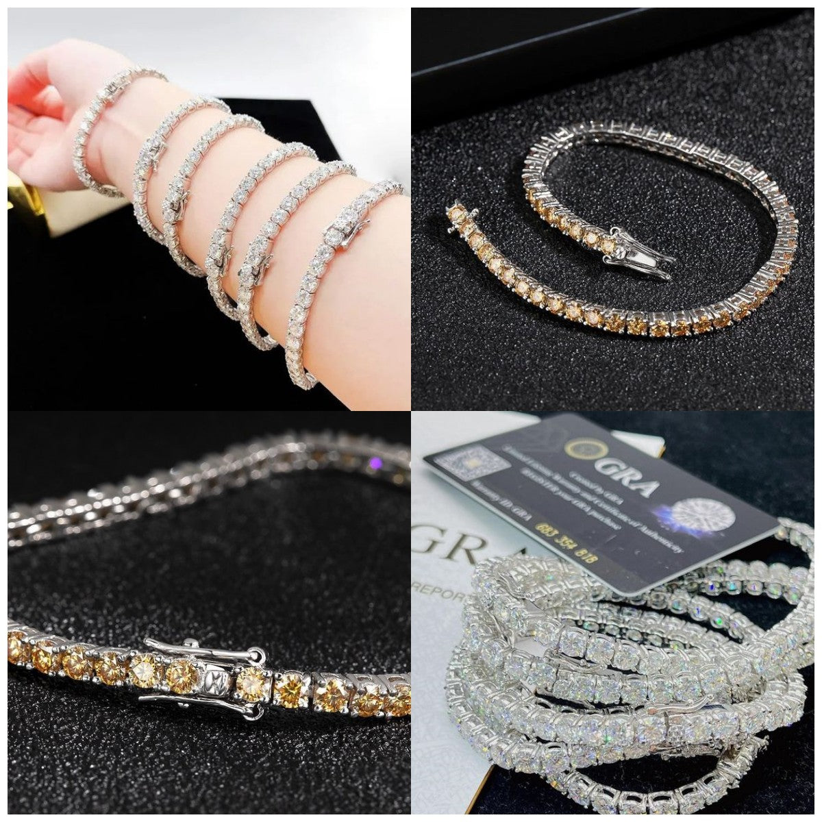 Kadayawan Festival Promo - Sparkling 3MM Moissanite Tennis Bracelet with free jewelry box. Chain length 20cm.