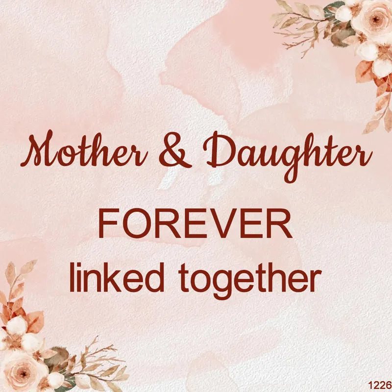 MOTHER AND DAUGHTER FOREVER LINKED TOGETHER CUSTOM HEART BIRTHSTONES BRACELET