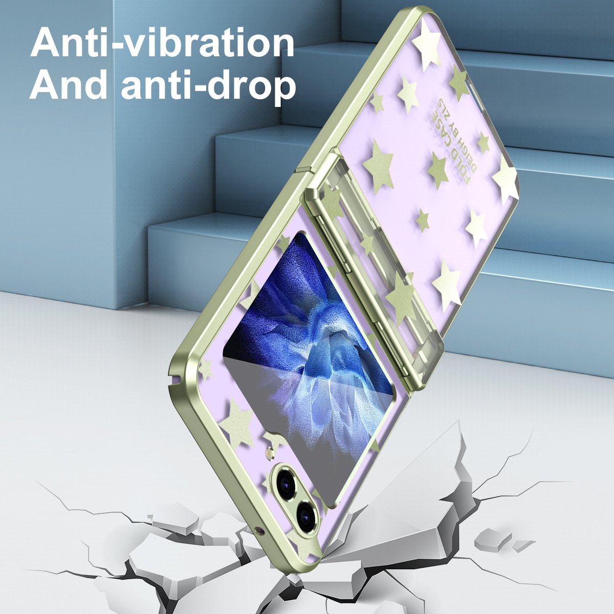 Electroplating starry sky phone case, suitable for Galaxy Z flip 3/Galaxy Z flip 4/Galaxy Z flip 5/Galaxy Z flip 6