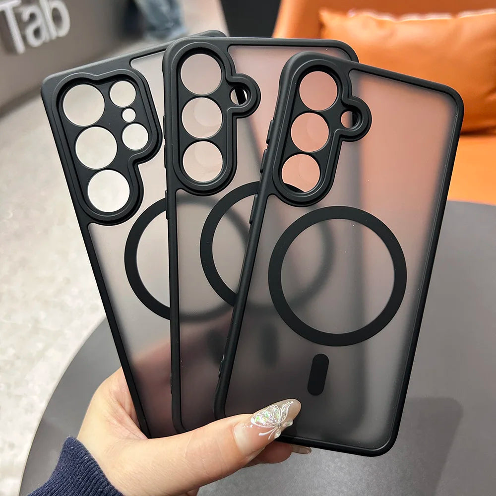Translucent Magnetic Matte Case For Samsung