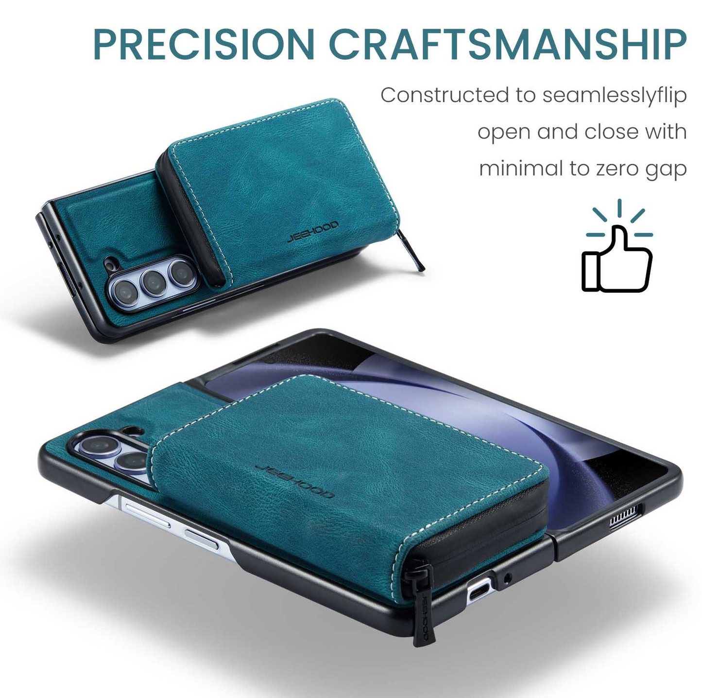 Suitable for Samsung ZFold5 Magnetic Split Zipper Wallet Phone Case