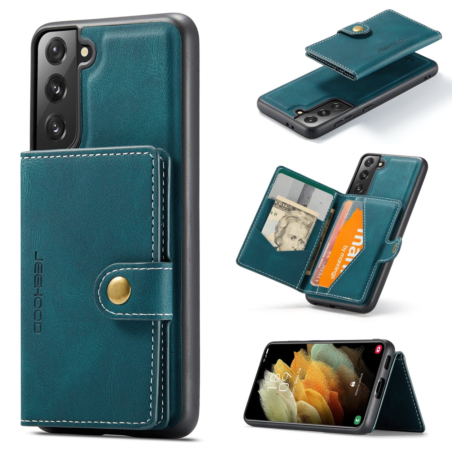 2 in 1 Magnetic Wallet Case For Samsung Galaxy S