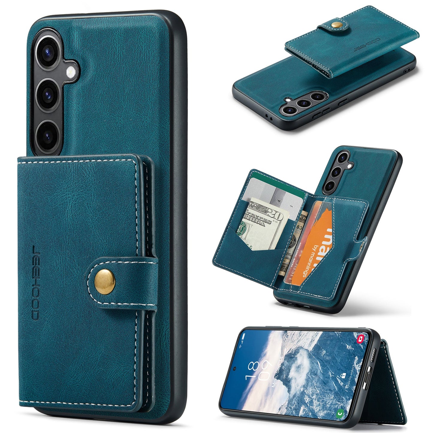 2 in 1 Magnetic Wallet Case For Samsung Galaxy S