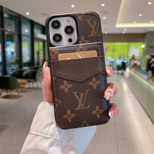 Luxury Leather Case for iPhone with Card Holder - 2-in-1 Design