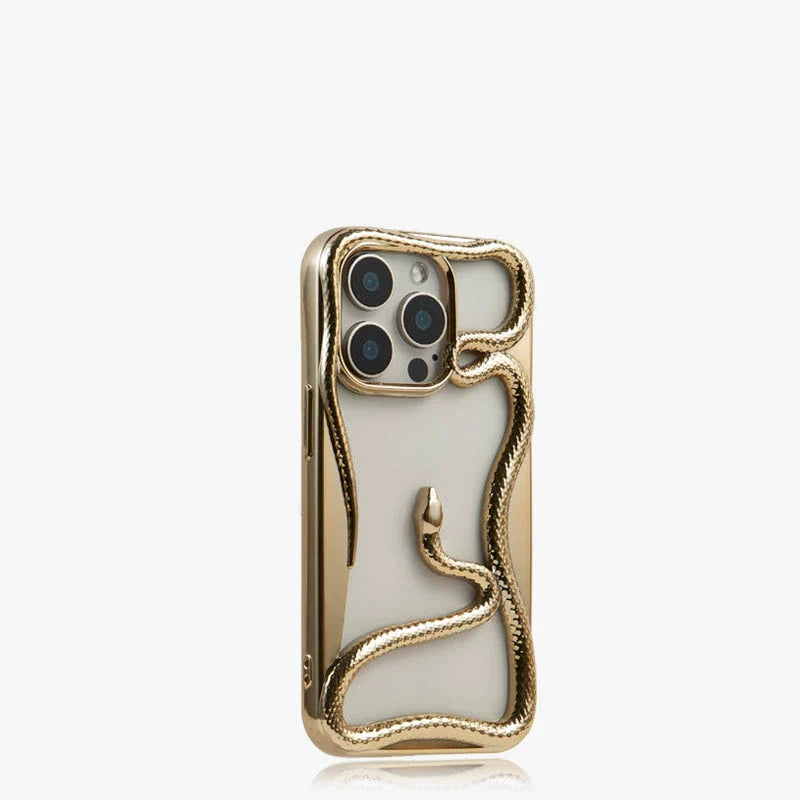 New electroplated silver snake hollow series IPHONE protective case