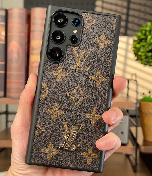 Luxurious LV Monogram Leather Samsung Case