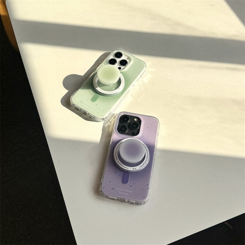 Simple solid color ink splash magnetic phone case