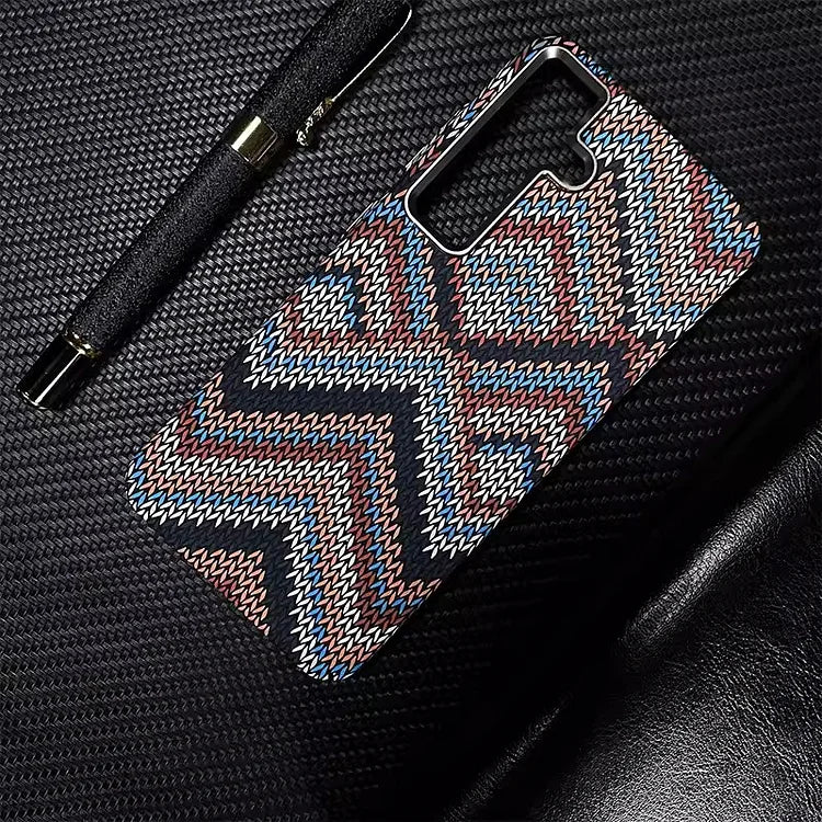 Magnetic Kevlar Carbon Fiber Pattern For Samsung