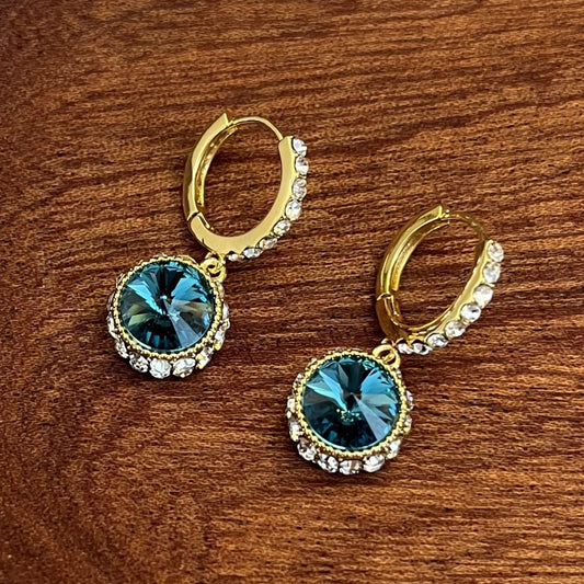 Sapphire Crystal Diamond Earrings