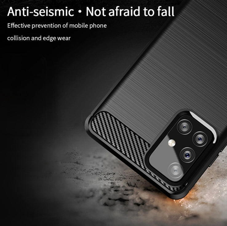 Brushed Carbon Fiber Pattern TPU Protective Case For Samsung A14