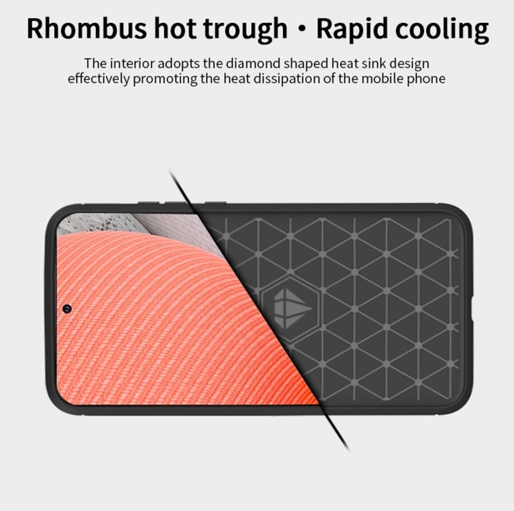 Brushed Carbon Fiber Pattern TPU Protective Case For Samsung A14